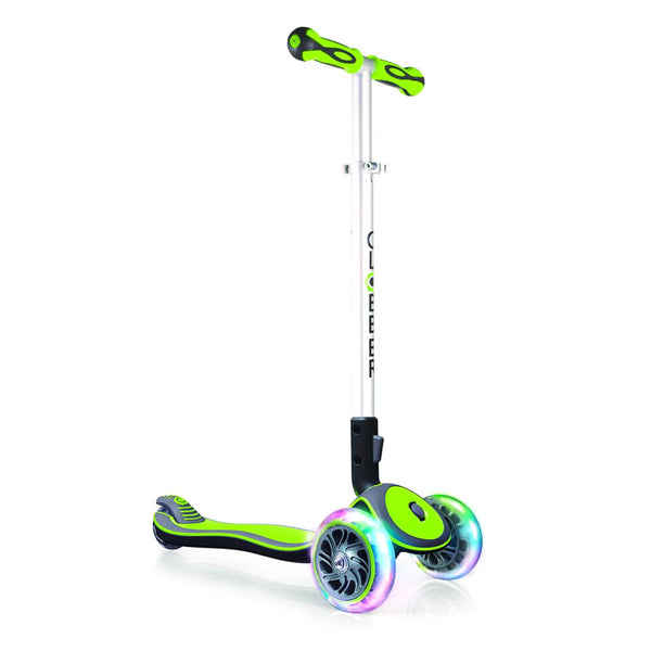 Teleskopischer und faltbarer 3-Rad-LED-Scooter, max. 50 kg, Globber Elite, grün prezzo