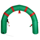 Arco Gonfiabile Natalizio 300x90x240 cm con Babbo Natale e Pupazzo di Neve 5 LED da Esterno in Poliestere      