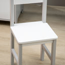 Set Tavolo e Sedie per Bambini 5+ Anni 90x45x 85 cm in Legno Bianco e Grigio      