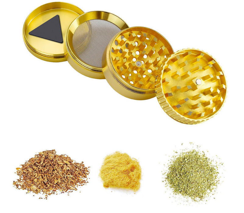 Grinder Ø50 mm 4 Livelli per Spezie Erbe e Tabacco Oro