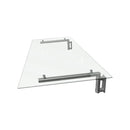 Pensilina Tettoia 120x80x0,8 cm in Vetro con Staffe in Acciaio 