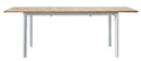 Tavolo da Giardino Allungabile 150-210x90x74 cm in Alluminio Bianco Piano in Teak