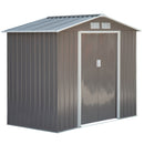 Casetta Box da Giardino in Lamiera Grigio 213x127x185 cm 