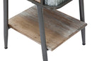 Comodino 2 Cassetti Bronxs 43,5x36,5x72,5 cm in Ferro e Legno di Abete Nero e Grigio