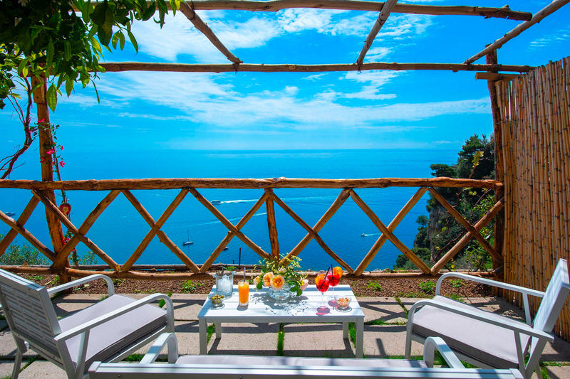 Set Salotto da Giardino Divano 2 Poltrone e Tavolino in Acciaio Bianco