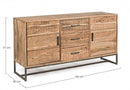 Credenza 2 Ante 3 Cassetti 145x40x77h cm Elmer S 