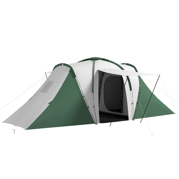 Tenda da Campeggio 555x225x190 cm per 4-6 Persone con 2 Camere Grigio e Verde prezzo