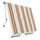 Fallmarkise mit Armen 245 x 245 cm Beige gestreiftes Polyestergewebe