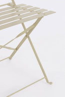 Set 3 Pezzi Bistrot da Giardino con Tavolo e 2 Sedie in Acciaio Verniciato Austin Gypsum  