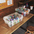 Set 4 Contenitori Rettangolari 55x39x28 cm in Plastica Keter Jumbo Box M Trasparente