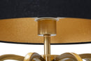 Lampada da Tavolo Glam Ball Ø38x62 cm in Ferro Plastica e Poliestere Nero e Oro