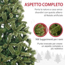 Albero di Natale Artificiale H210 cm 908 Rami con 350 Luci LED Verde