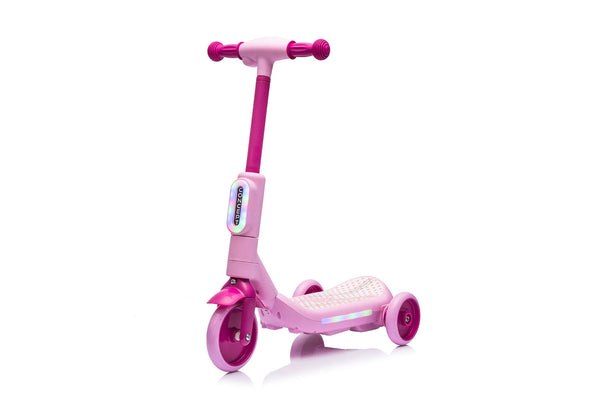Monopattino Elettrico Deluxe a 3 Ruote 67x32x69 cm Luci LED RGB Casco e Protezioni Incluse Rosa prezzo