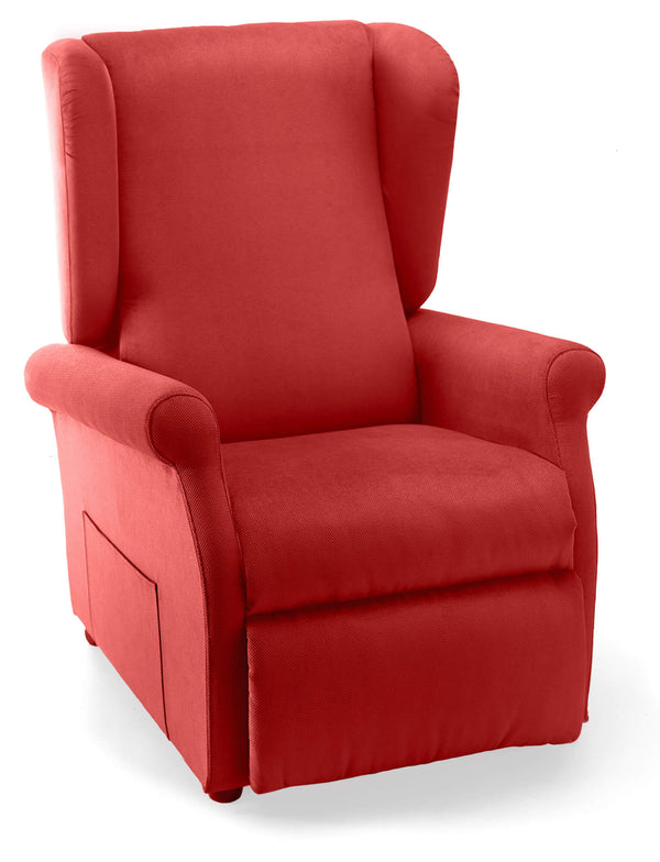 Poltrona Alzapersona Elettrica 2 Motori 75x107x84 cm con Ruote in Tessuto Dispositivo Medico 1 Rosso prezzo
