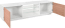 Mobile TV 2 Ante 180x41,4x46 cm Bloom Bianco Lucido e Noce
