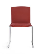 Set 4 Sedie 43,5x50x79 cm Giulia in Poliestere Cromo e Rosso