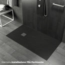 Piatto Doccia in Pietra  Pedrinelli Ardesia Stone Side Grigio Antracite Varie Misure