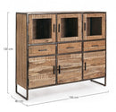Credenza 6 Ante 3 Cassetti 135x40x120h cm Elmer 