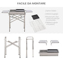Barbecue a Carbone Carbonella BBQ Grill con Piano d'Appoggio in Acciaio Inox 