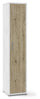 Kleiderschrank mit 1 Tür 39 x 182 x 41 cm Oxidweiß/Eiche natur