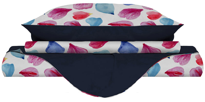 Copripiumino con Stampa sul Sacco e Federe Doubleface Petali