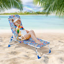 Lettino Prendisole Pieghevole per Bambini 118x40x24 cm in Metallo e Poliestere Azzurro