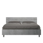 Letto Matrimoniale Testata Doghe Inclinata Ankel Grigio Varie Misure