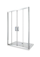 Porta Parete Doccia 2 Ante Scorrevoli in Cristallo Trasparente 6mm H190 Four Varie Misure
