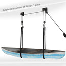Supporto per Kayak Paranco da Soffitto Max 50 Kg in Acciaio  Nero
