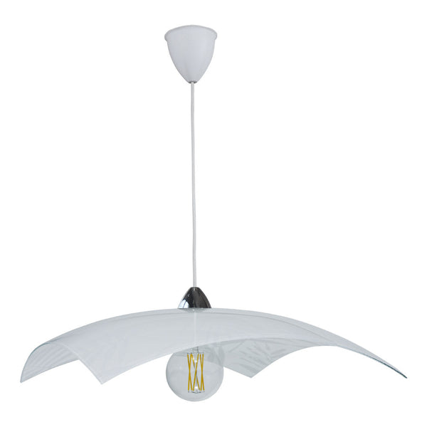 sconto Aufhängung 50X50 1xE27 Chrom-Weiß Rahmen Glasplatte Weiß E-Energy Vanessa