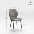 Set di 4 Sedie da Pranzo Moderne per Cucina e Soggiorno 47x57x85 cm Rivestimento in Flanella Grigio