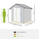 Casetta Box da Giardino Porta Utensili 152x132x188 cm in Acciaio Grigio
