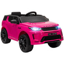Macchina Elettrica Bambini 106x65,5x51 cm Licenza Land Rover Discovery con Fari Clacson e Cintura in Plastica e Metallo Rosa      