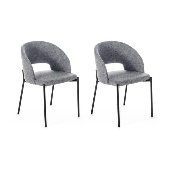 prezzo Set 2 Sedie 52x55,5xH78,5 cm in Tessuto Greta Grigio Chiaro