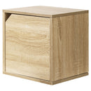 Mensola Cubo con 1 Anta da Parete Scaffale Montaggio Muro Quercia Design Moderno