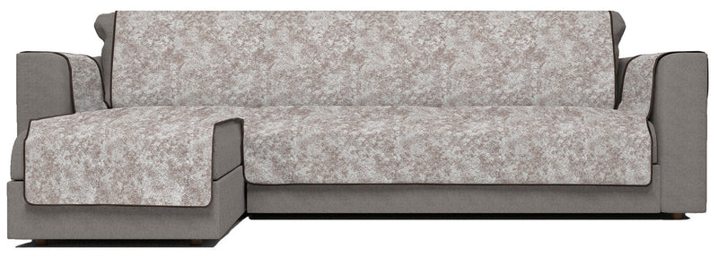 Copridivano con Penisola Sinistra in Poliestere e Cotone Marrone Varie Misure