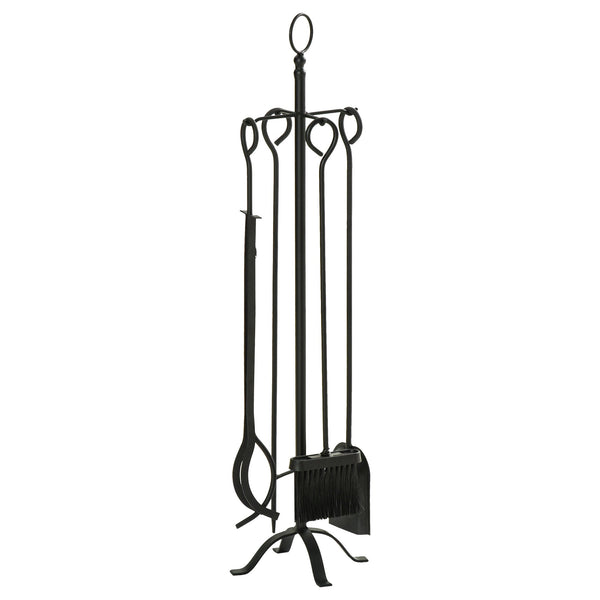 acquista 5-teiliges Kaminbesteck-Set aus schwarzem Metall