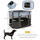 Box per Animali con 7 Finestre 3 Porte e 2 Borse Portaoggetti 84x64x53 cm in Poliestere e Acciaio 