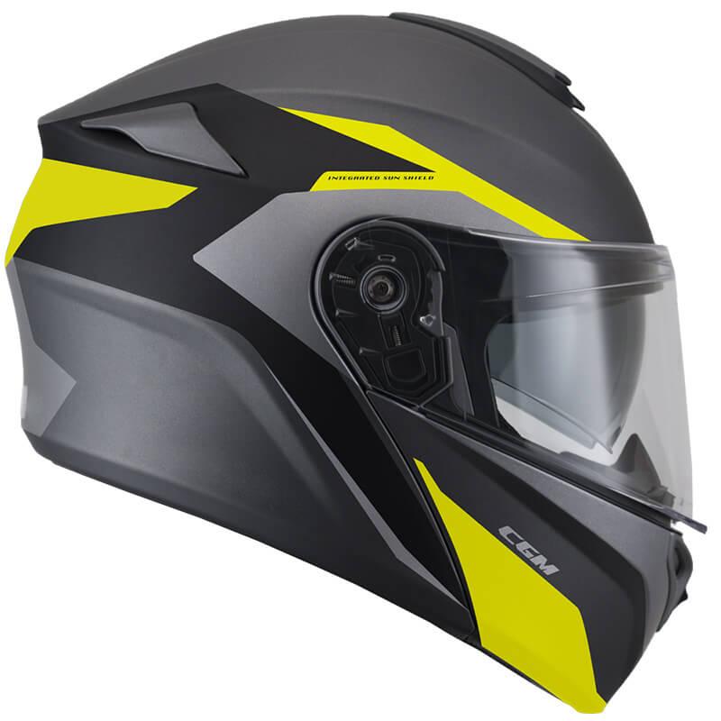 Casco Integrale per Scooter Visiera Lunga CGM Dresda 508G Giallo Fluo Opaco XS - (53-54 cm)