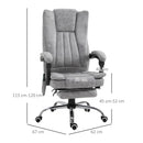 Sedia Poltrona Presidenziale da Ufficio 62x67x113-120 cm Massaggiante Riscaldante Grigia