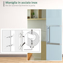 Porta Scorrevole Vetrata 102,5x205 cm Satinata a Strisce Trasparenti 