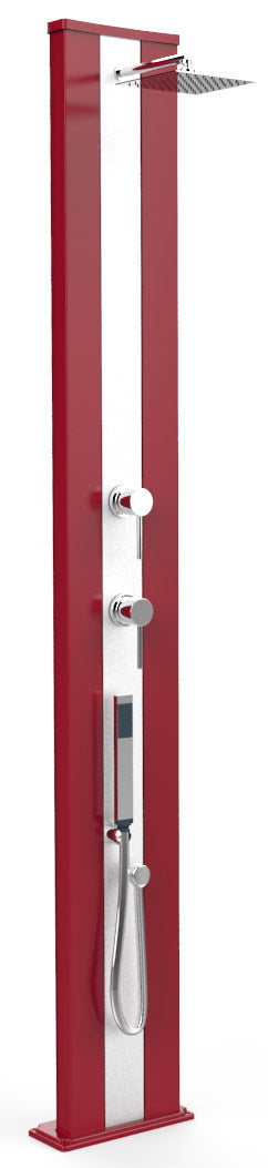 prezzo Doccia Solare da Esterno Giardino 40L Miscelatore e Doccetta Mobile Arkema Dada S Fascia Inox Cherry