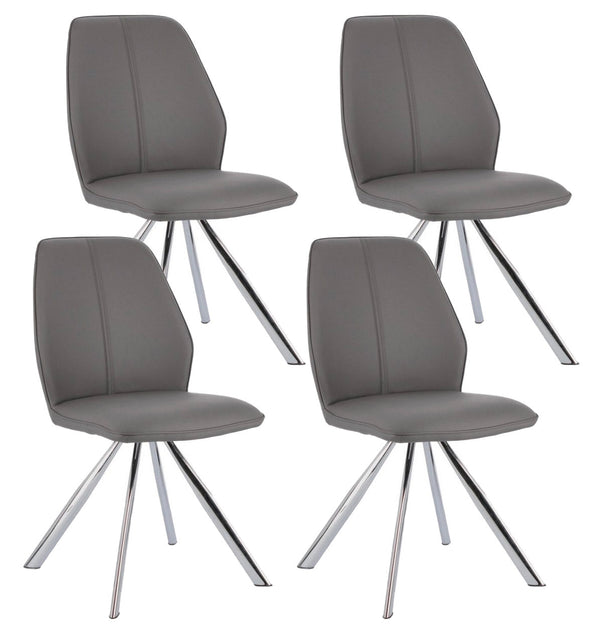 prezzo Set 4 Sedie 44x62x88h cm Maxwell Pu Grigio