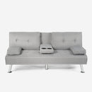 Divano Letto Clic Clac 165x77x76 cm in Poliestere Grigio chiaro