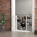 Cancellino per Cani Regolabile 74-100x77 cm con Chiusura Automatica in Acciaio e Plastica Nero      