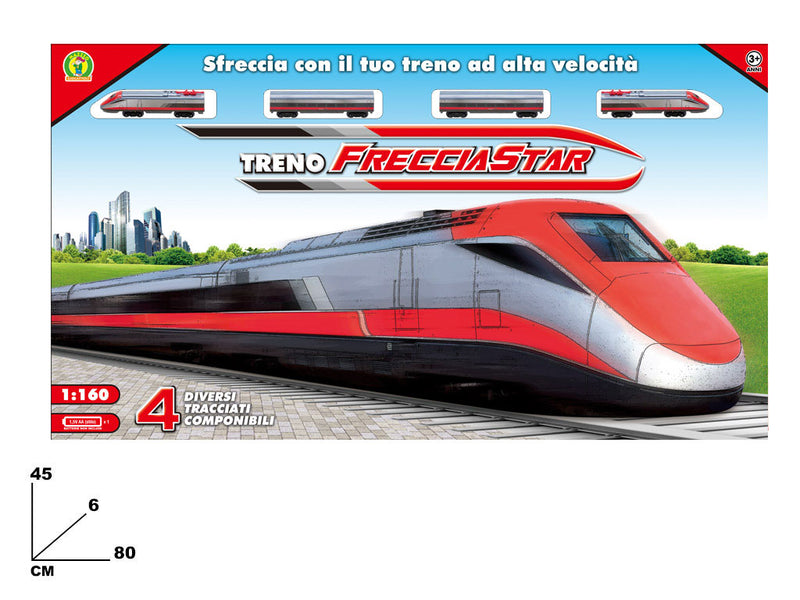 Trenino Elettrico con Percorso Variabile 45x6x80 cm Freccia Star      