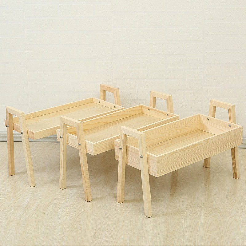 Set 3 Portapiante Fioriera Sovrapponibili in Legno Massello 65x30x87 cm Fumer Alvin