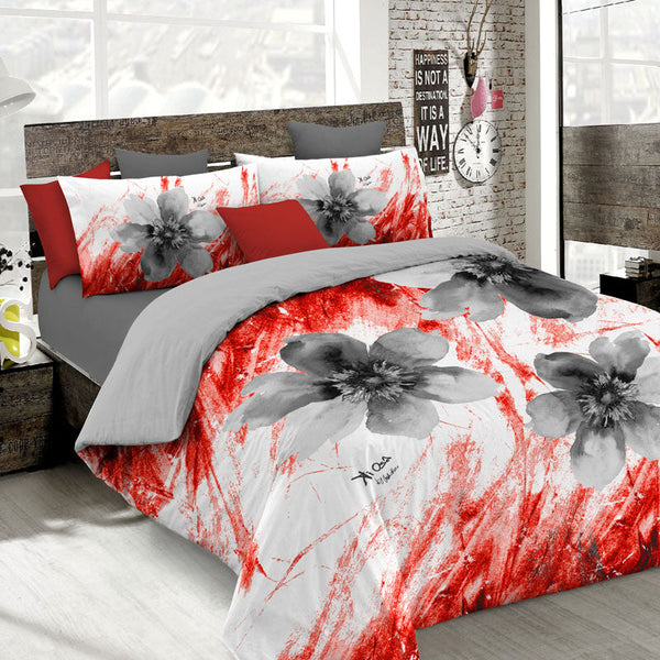 online Doppelbettbezug mit Aufdruck auf der Tasche und den Kissenbezügen Kio626