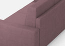 Divano Angolare 5 Posti 246x246x85 cm Sakar in Tessuto Prugna