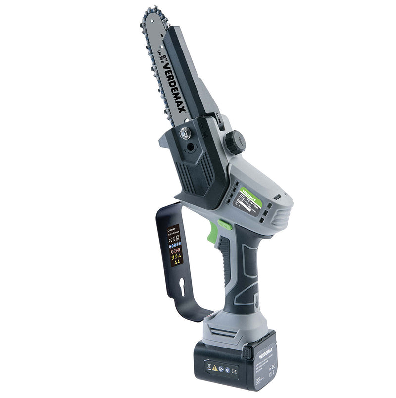 Potatore a Batteria con Lama Dentata in Acciaio e Caricabatteria PE16 PRO Verdemax Grigio Verde    